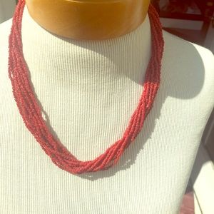 Vintage Floridian coral strand beaded  necklace